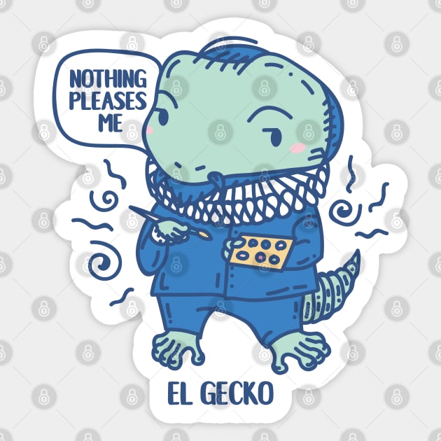 El Gecko Funny Animal Artist pun with quote Sticker by SPIRIMAL